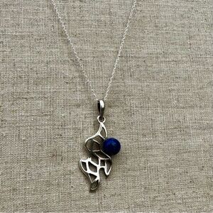 One-of-a-kind Silver .925 and Blue Lapis Lazuli Pendant Necklace
